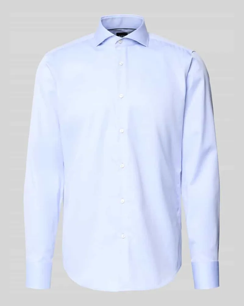 HUGO BOSS Regular Fit Businesshemd aus reiner Baumwolle Modell 'H-JOE-SP Bleu