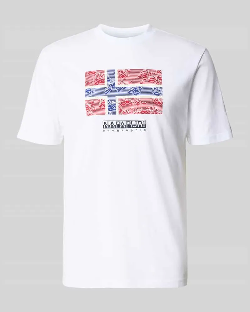 Napapijri T-Shirt mit Label-Print Modell 'DRAPEAU 