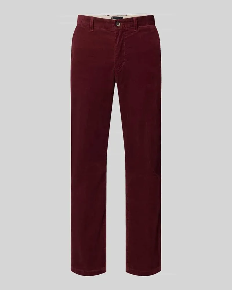 Tommy Hilfiger Straight Leg Cordhose aus Baumwoll-Mix Modell 'DENTON Dunkelrot
