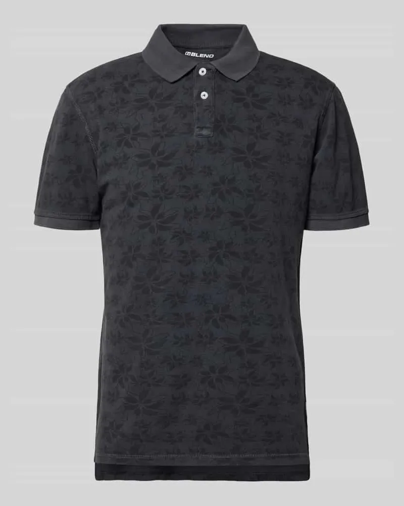 Blend Slim Fit Poloshirt mit kurzer Knopfleiste Modell 'FRISCO Marine