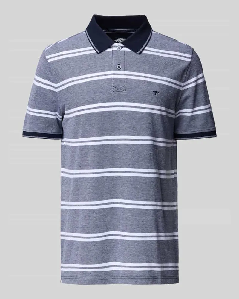 Fynch-Hatton Regular Fit Poloshirt mit Label-Stitching Marine