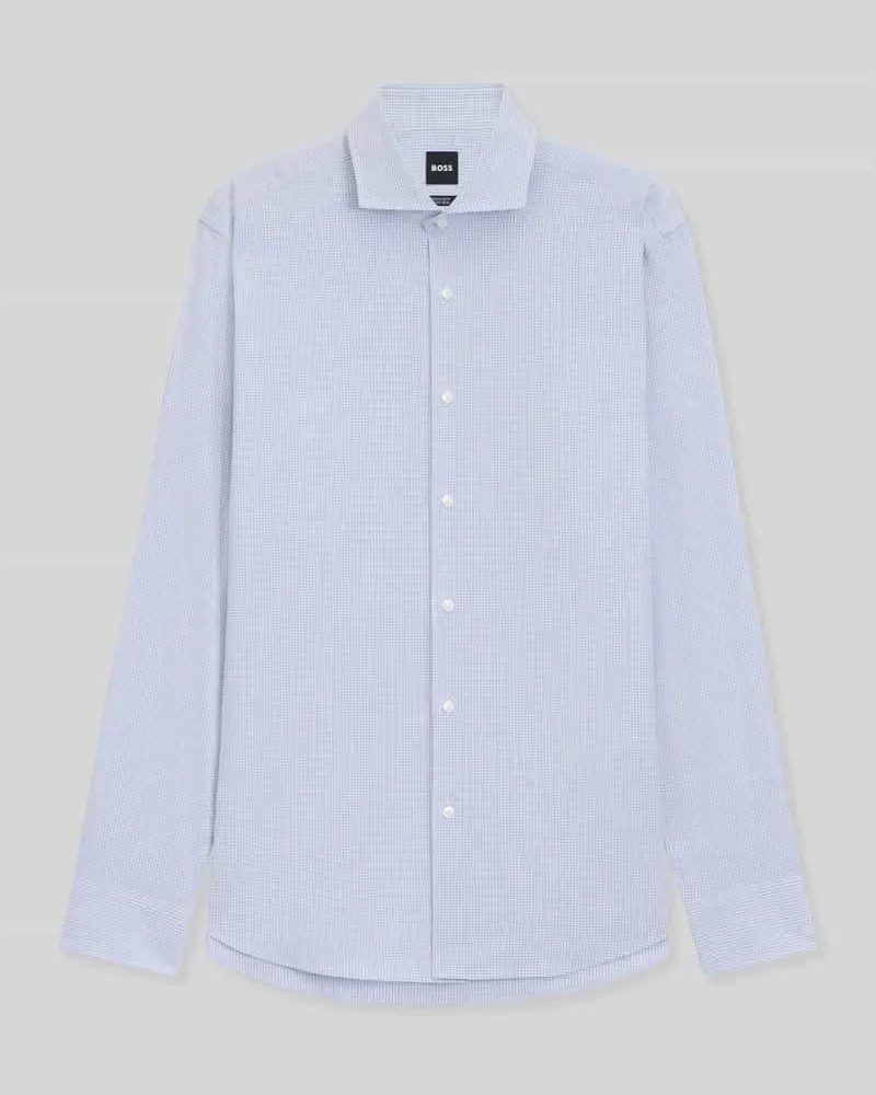 HUGO BOSS Regular Fit Businesshemd aus Baumwoll-Mix Bleu