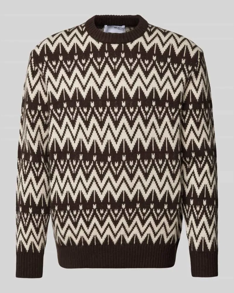 Selected Homme Strickpullover mit gerippten Abschlüssen Modell 'PINE 