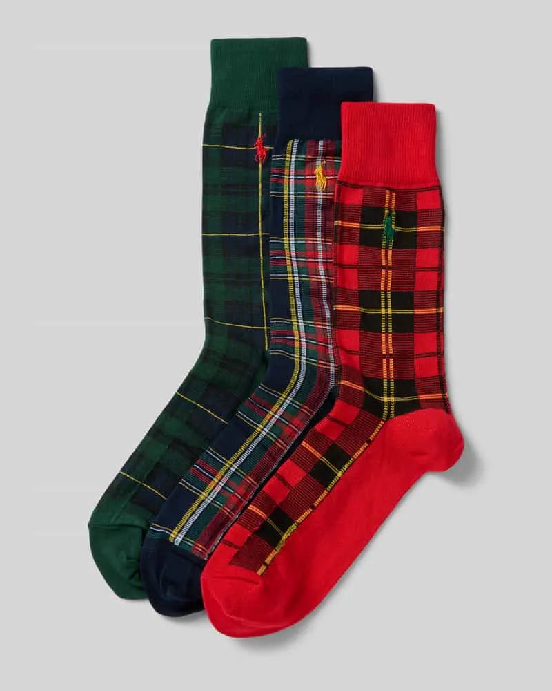 Ralph Lauren Socken mit Logo-Stitching im 3er-Pack Rot
