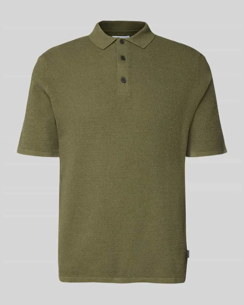 Jack & Jones Regular Fit Poloshirt mit Strukturmuster Modell 'GEORGE Oliv