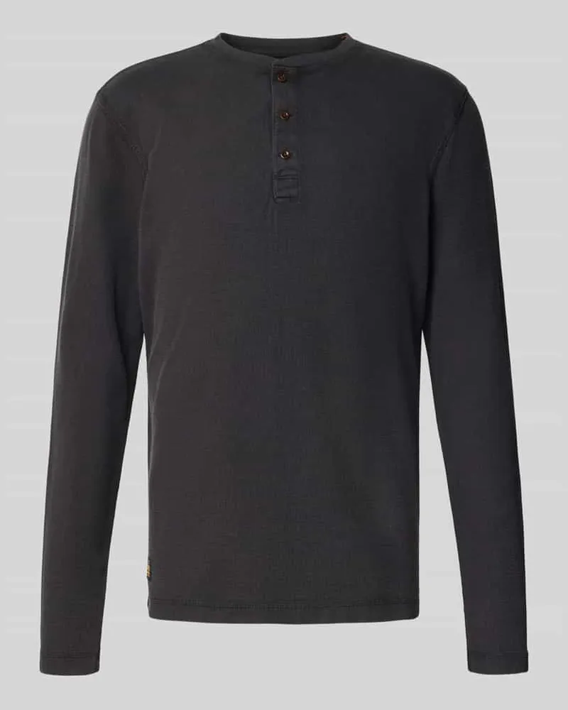 Superdry. Longsleeve mit Strukturmuster und Knopfleiste 