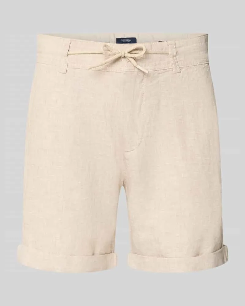 McNeal Leinenshorts mit Bindegürtel und Gesäßtaschen Ecru