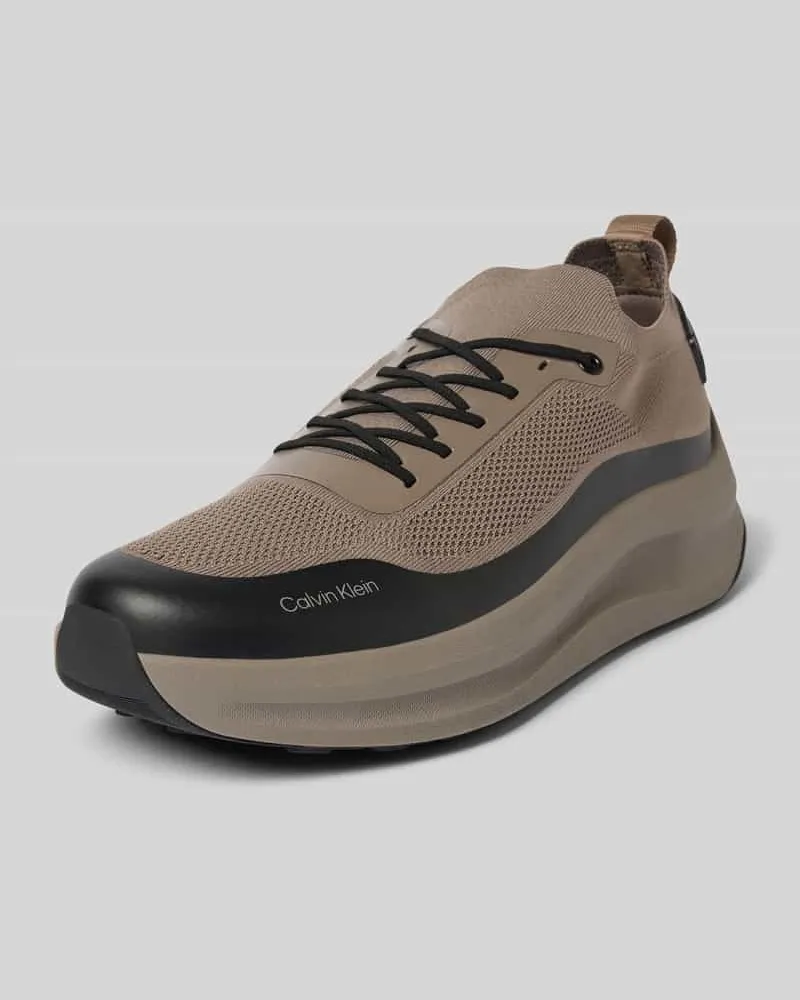 Calvin Klein Sneaker mit Schnürverschluss Taupe