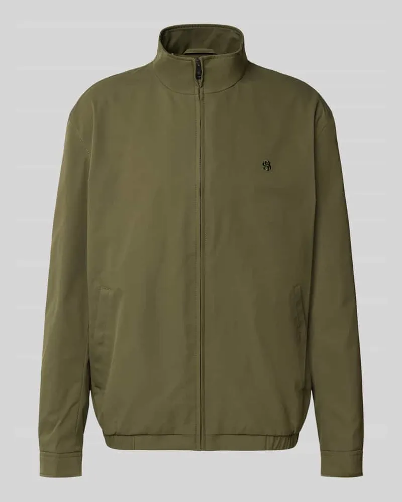 HUGO BOSS Regular Fit Blouson mit Stehkragen Modell 'Carvo Oliv