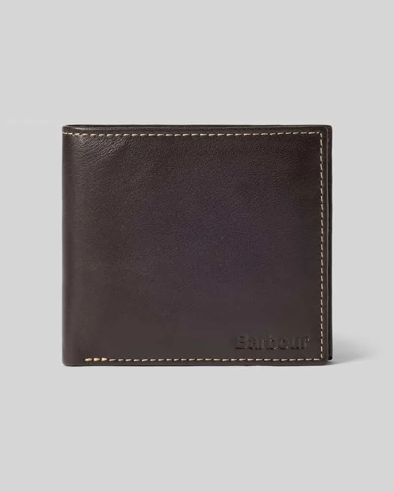 Barbour Portemonnaie aus echtem Leder Dunkelbraun
