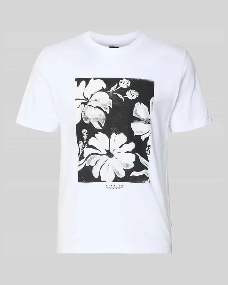 Jack & Jones T-Shirt mit Motiv-Print Modell 'LUCAS Weiss