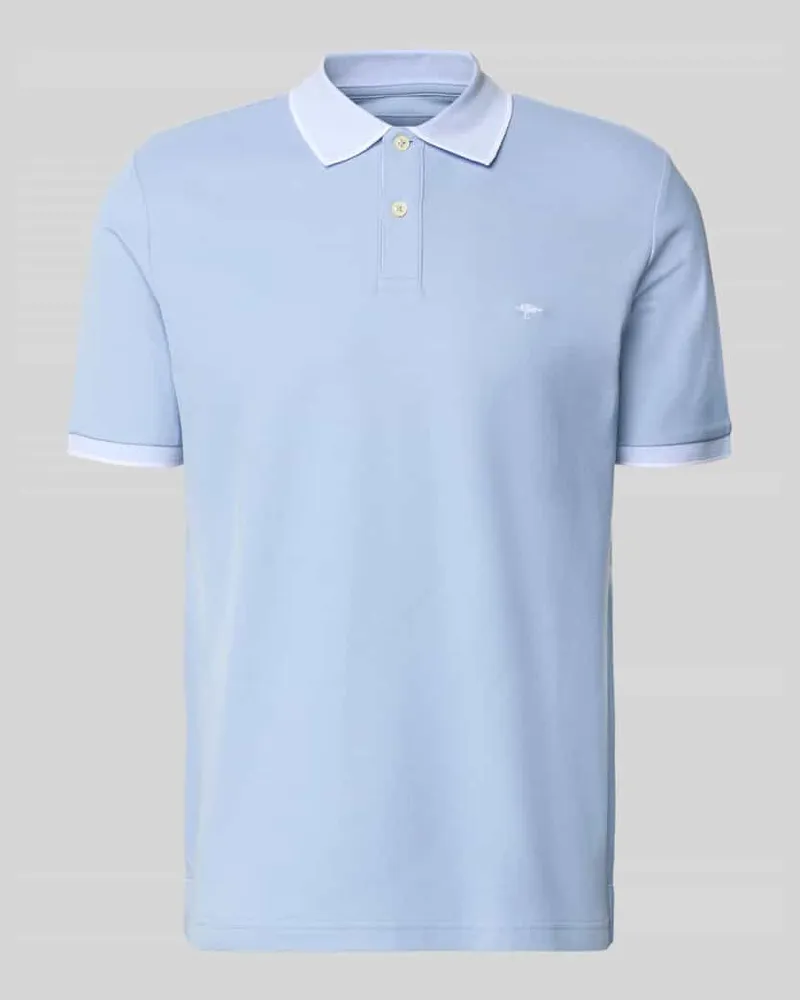 Fynch-Hatton Modern Fit Poloshirt mit Stitching Hellblau