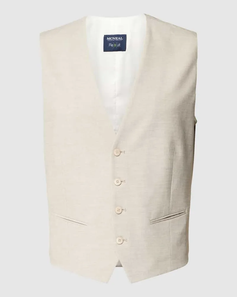 McNeal Slim Fit Weste mit Paspeltaschen Beige