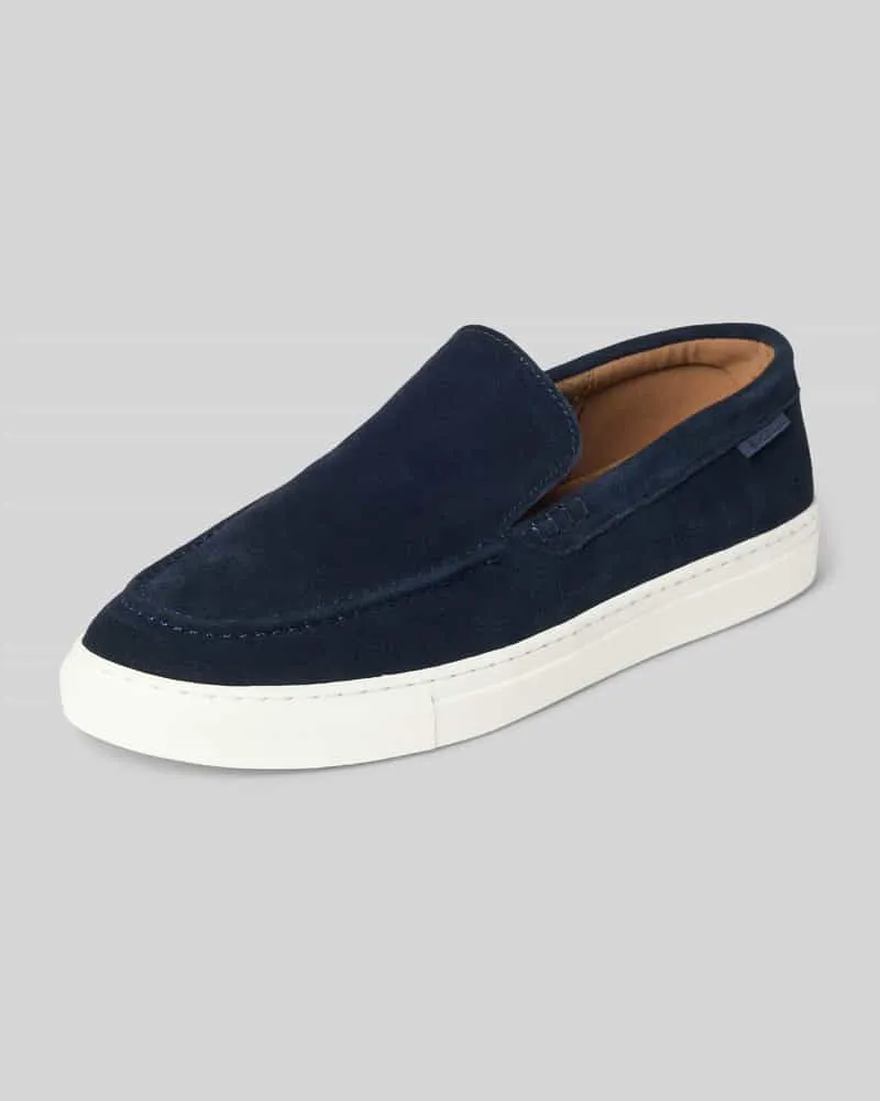 PS Poelman Loafer aus echtem Leder mit Logo-Detail Marine