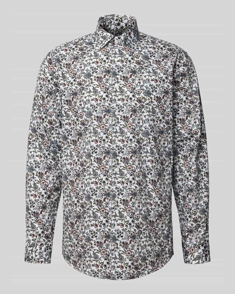 Seidensticker Regular Fit Business Hemd aus Baumwolle mit Kentkragen Oliv