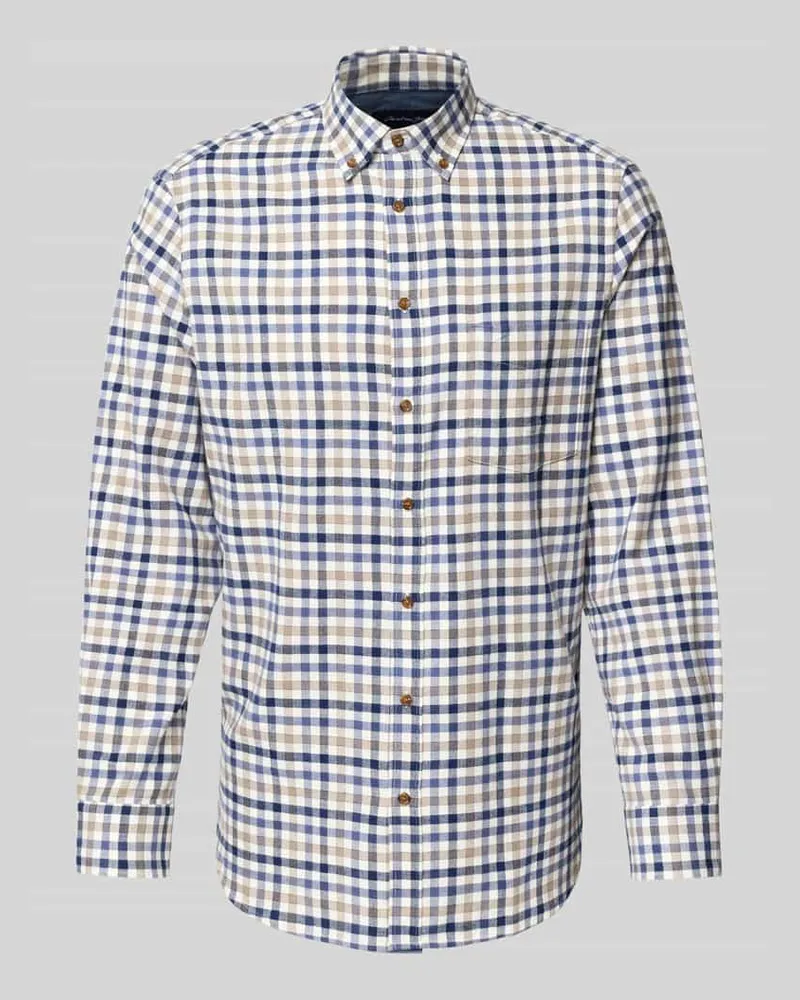 Christian Berg Slim Fit Freizeithemd mit Button-Down-Kragen 