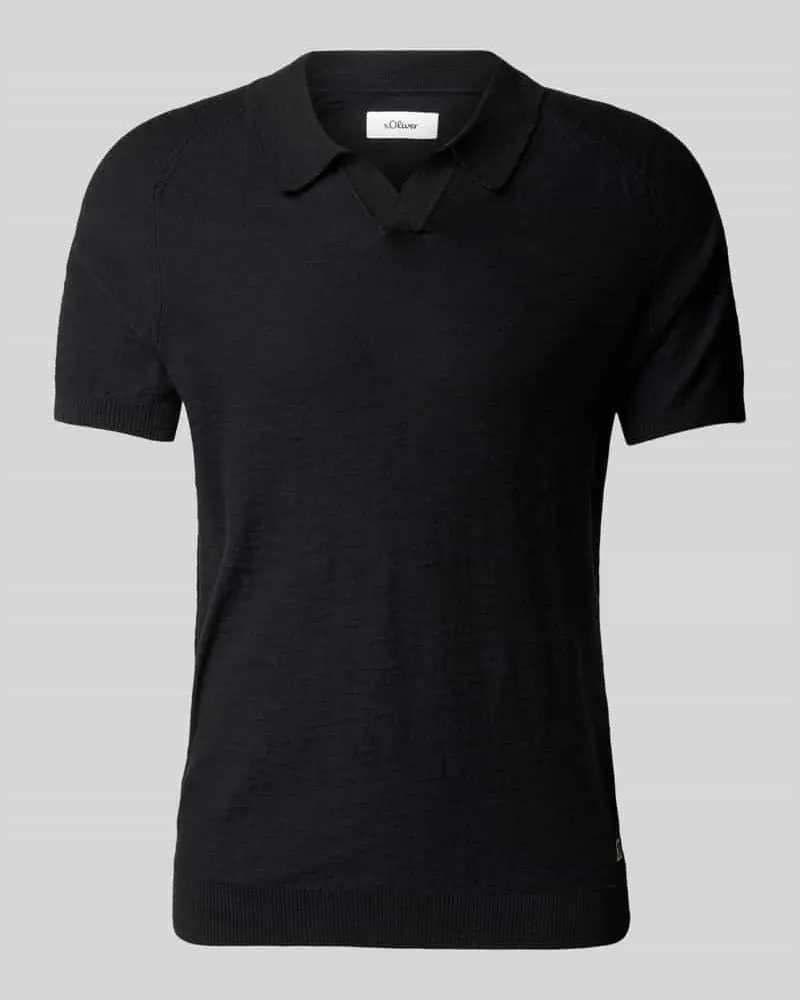 S.Oliver Regular Fit Poloshirt mit Flammgarnstruktur 