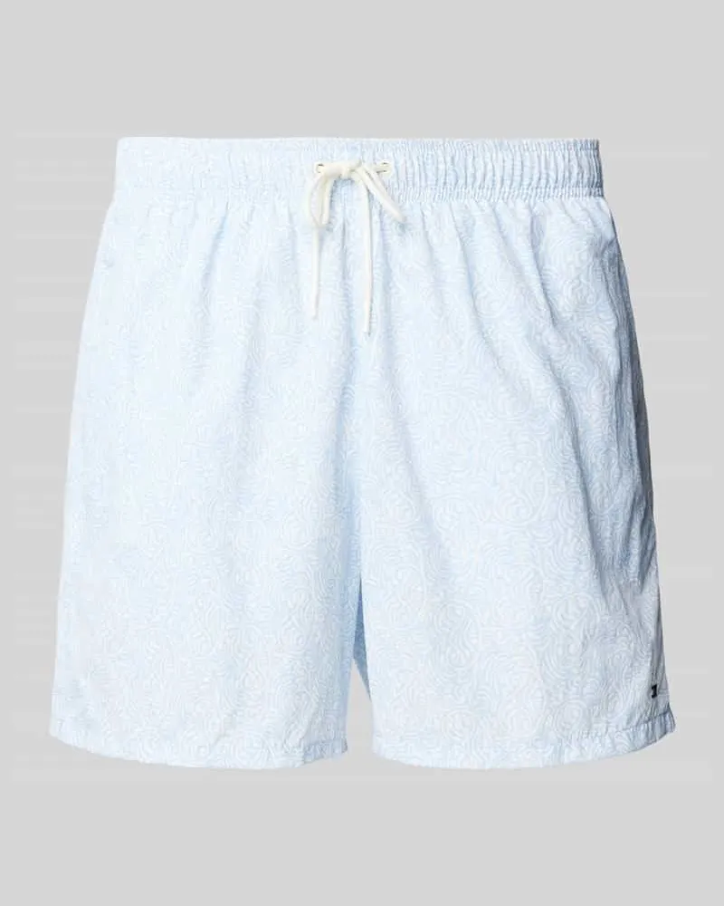 Tommy Hilfiger Regular Fit Badeshorts mit Allover-Muster 