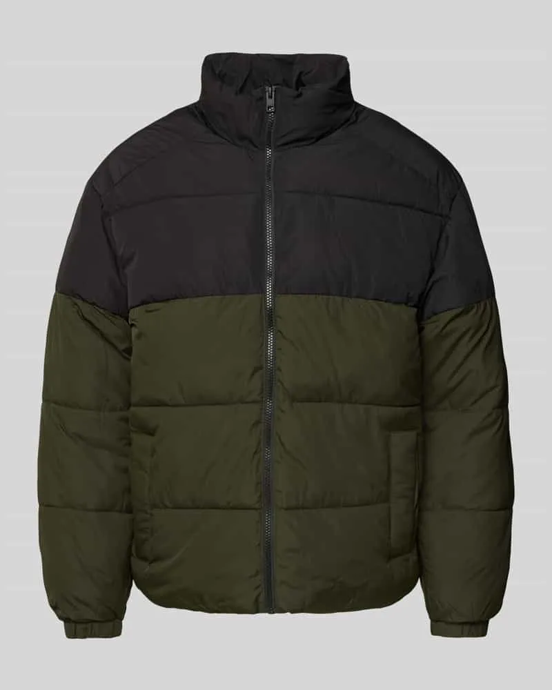 Jack & Jones Steppjacke mit Stehkragen Modell 'MAZE Oliv