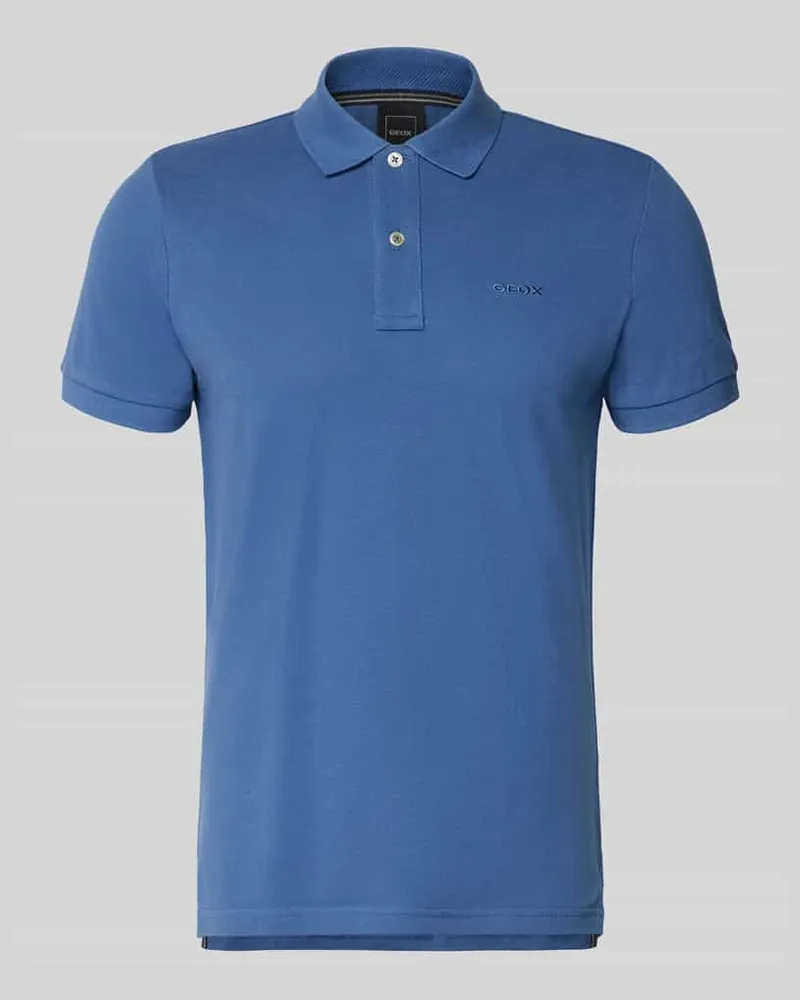 Geox Slim Fit Poloshirt mit Logo-Stitching Jeansblau