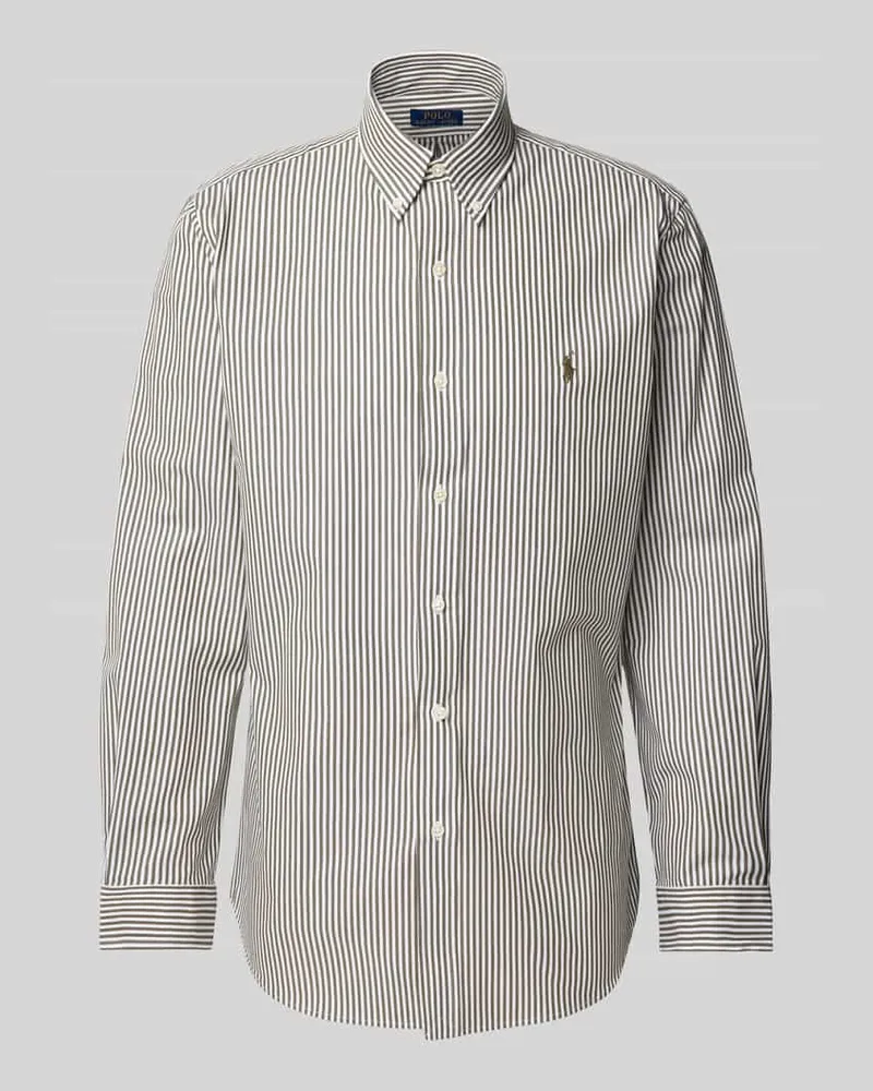 Ralph Lauren Slim Fit Freizeithemd mit Button-Down-Kragen Oliv