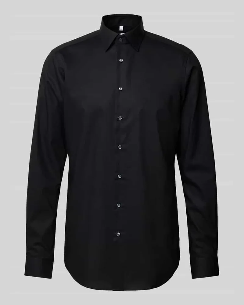 Christian Berg Regular Fit Businesshemd mit extra langem Arm Black