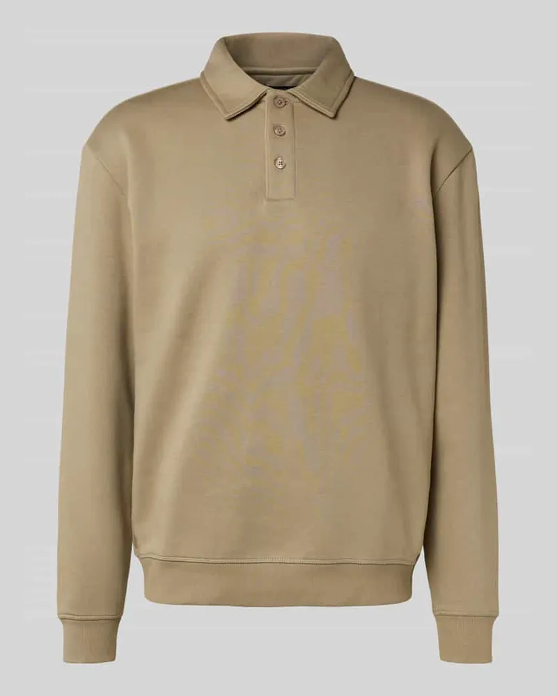 McNeal Poloshirt mit gerippten Abschlüssen Mud