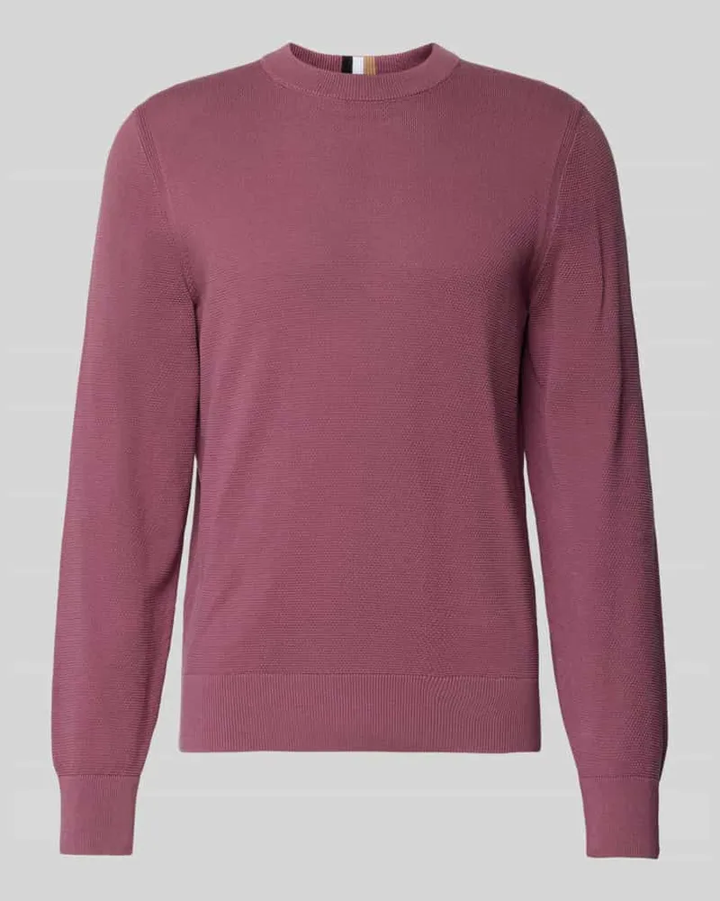 HUGO BOSS Strickpullover mit gerippten Abschlüssen Modell 'Ecaio 