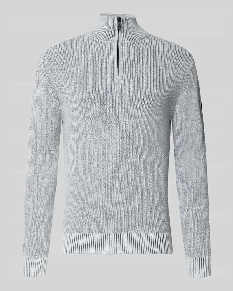 Tom Tailor Regular Fit Troyer aus Baumwoll-Mix Offwhite