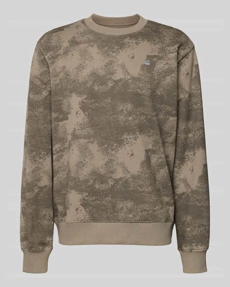 G-STAR RAW Sweatshirt im Allover-Look mit Rundhalsausschnitt Hellgrau
