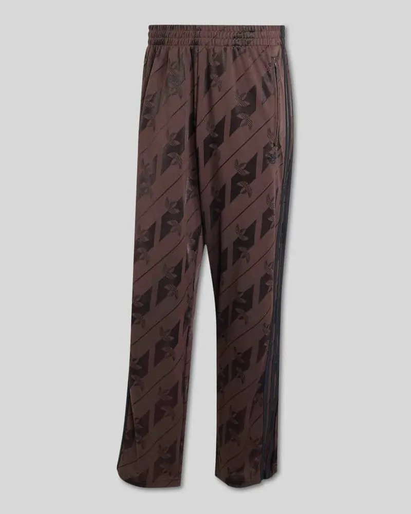 adidas Relaxed Fit Sweathose mit Allover-Logo-Print Dunkelbraun