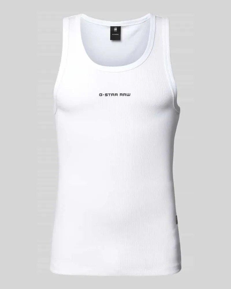 G-STAR RAW Tanktop mit Label-Print Weiss
