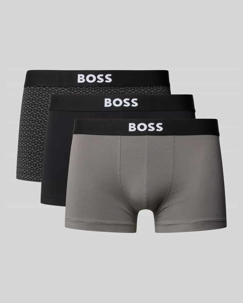 HUGO BOSS Trunks aus Baumwoll-Mix im 3er-Pack Black