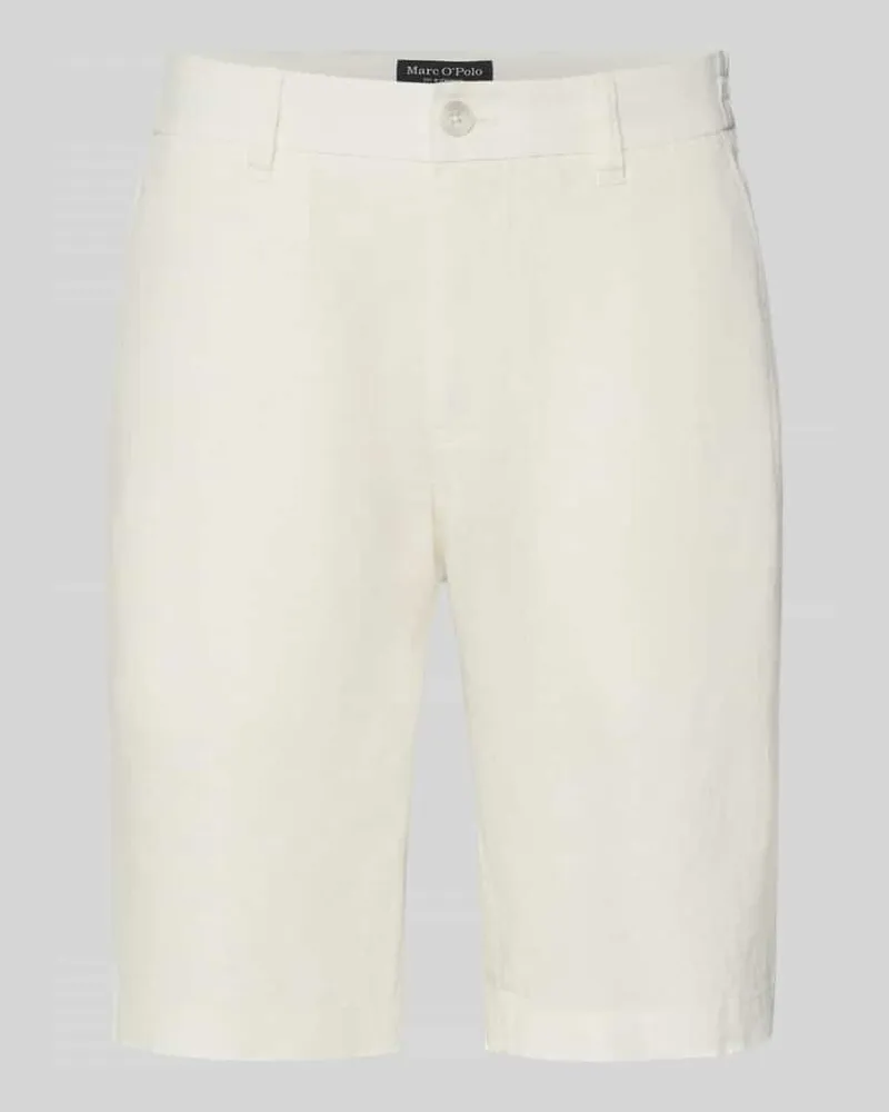 Marc O'Polo Regular Fit Shorts aus reinem Leinen Modell 'RESO JOGGER Offwhite