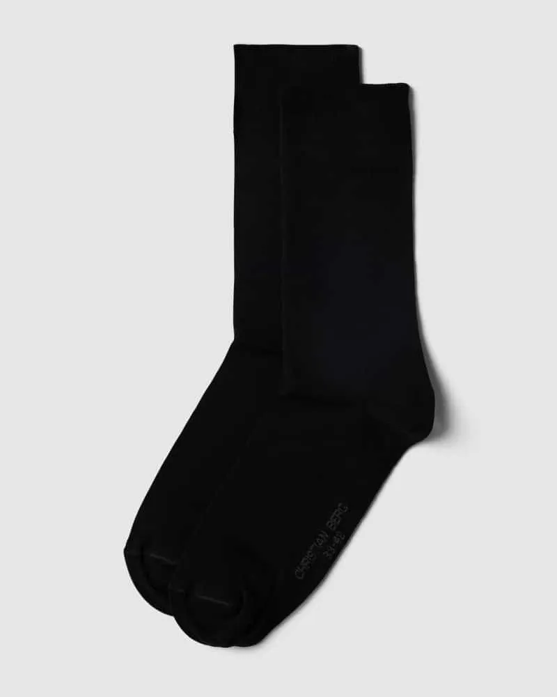 Christian Berg Socken mit elastischen Bündchen im 2er-Pack Black