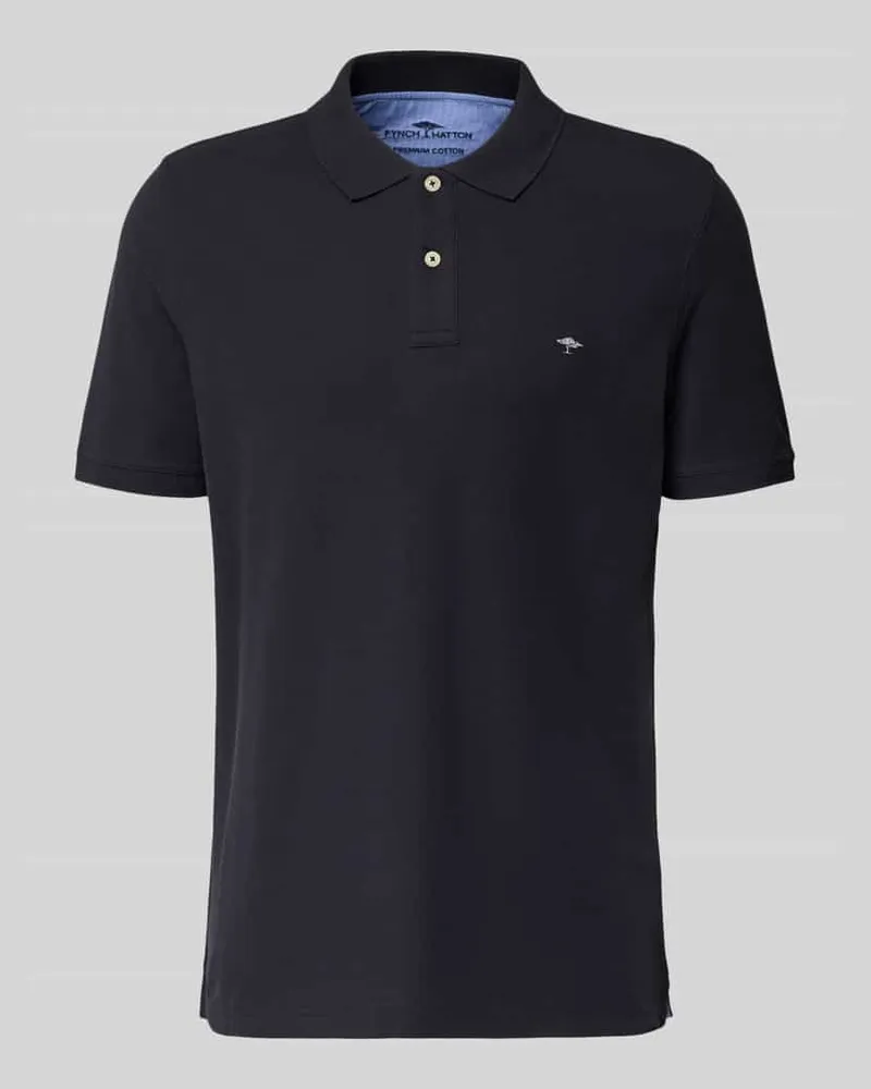 Fynch-Hatton Regular Fit Poloshirt mit Label-Stitching Marine