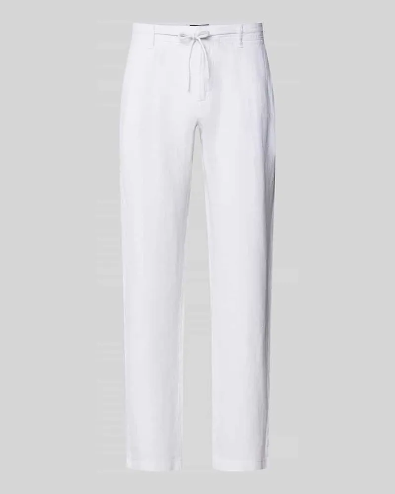McNeal Regular Fit Leinenhose mit Schnürung Weiss