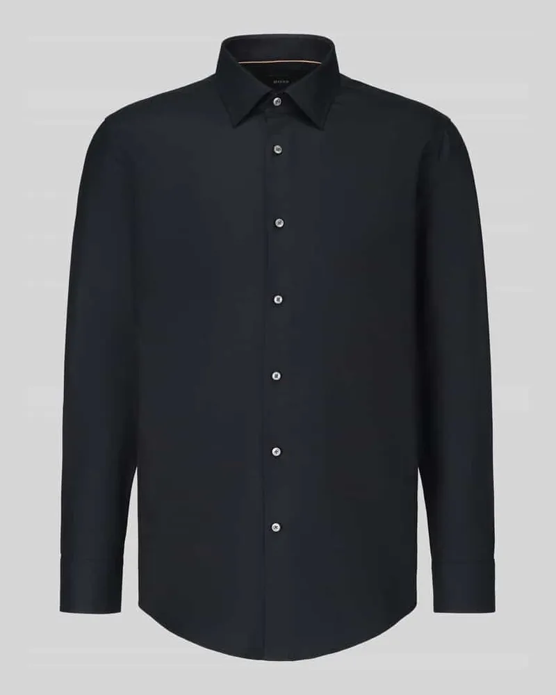 HUGO BOSS Slim Fit Businesshemd mit Label-Detail Black