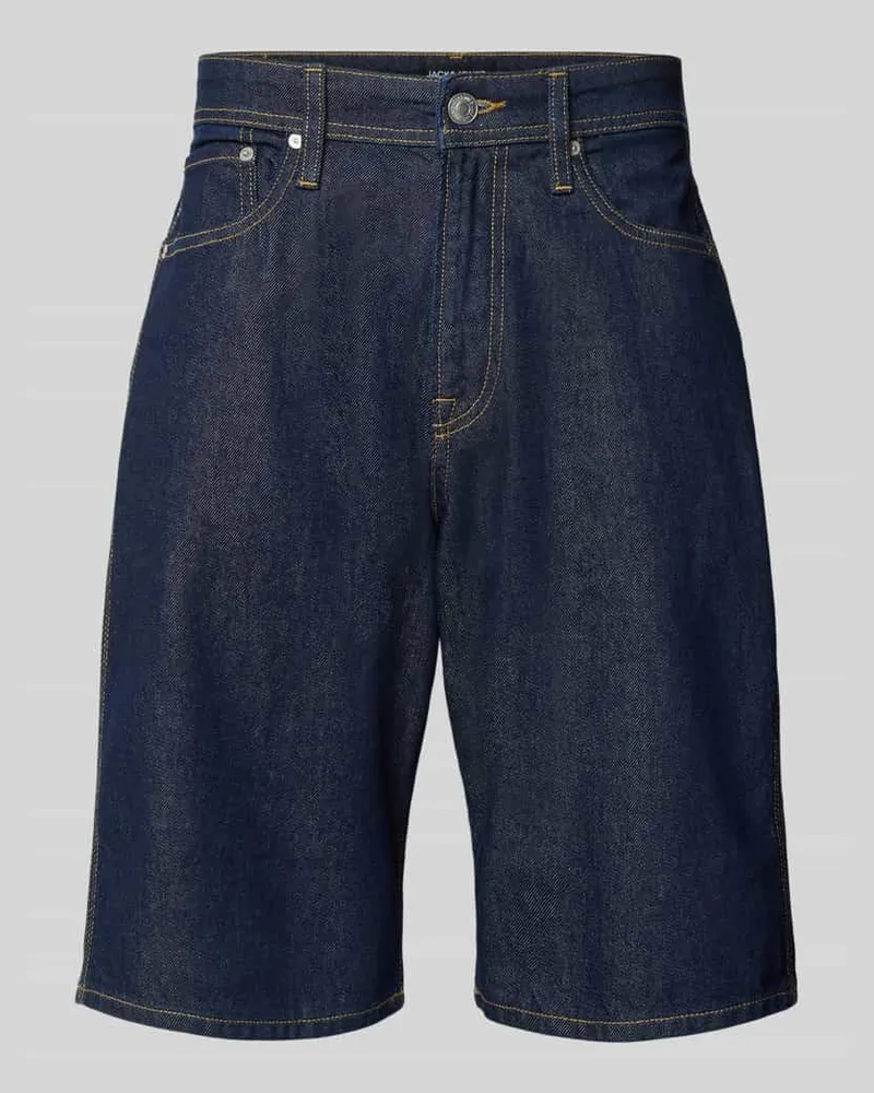 Jack & Jones Jeansshorts im 5-Pocket-Design Modell 'ALEX Dunkelblau