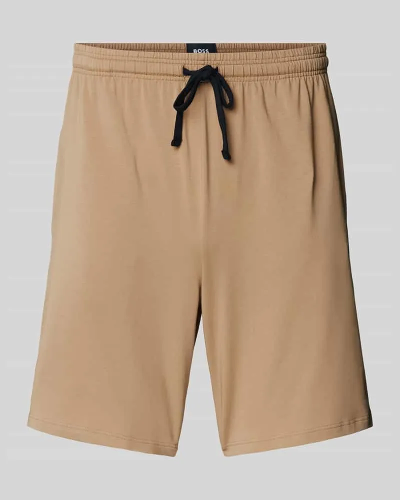 HUGO BOSS Sweatshorts mit elastischem Bund Camel