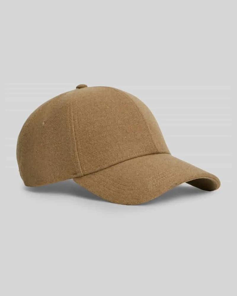 Tommy Hilfiger Cap aus Woll-Mix Modell '6 PANEL MELTON CAP Camel