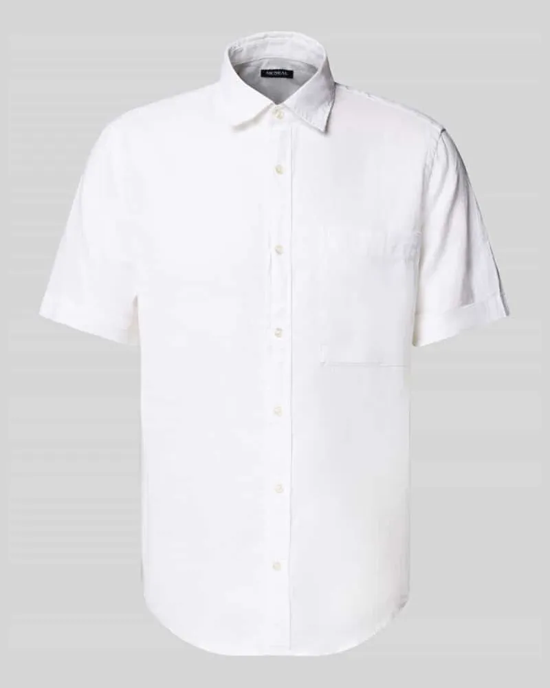 McNeal Regular Fit Freizeithemd aus Leinen-Baumwoll-Mix Weiss