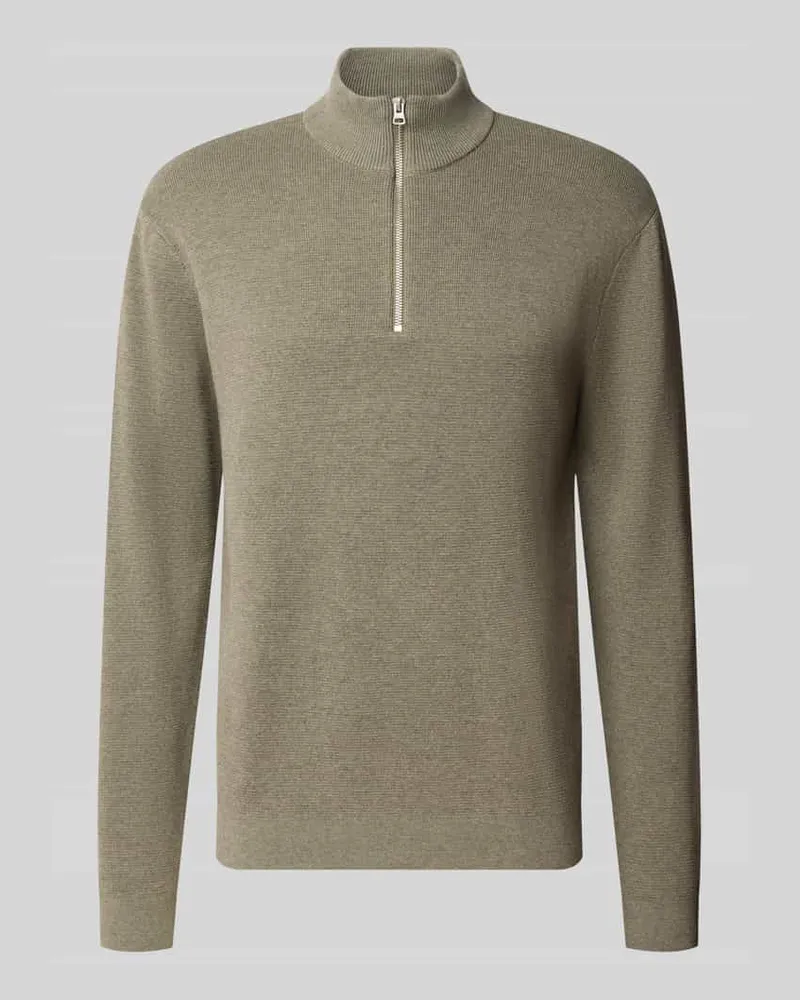 Only & Sons Regular Fit Troyer aus reiner Baumwolle Modell 'TING Oliv