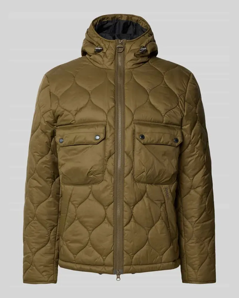Barbour Regular Fit Steppjacke mit Kapuze mit Tunnelzug 