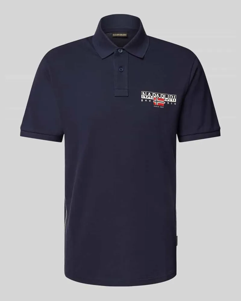 Napapijri Slim Fit Poloshirt mit Label-Print Modell 'AYLMER Marine