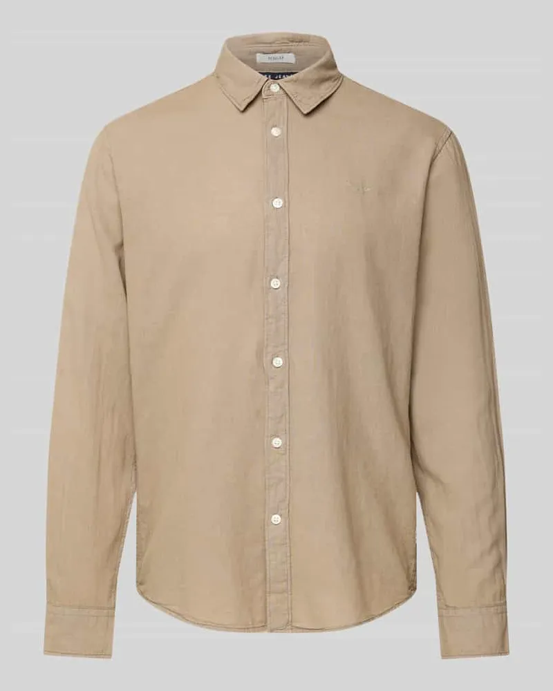 Pepe Jeans Regular Fit Freizeithemd Leinen-Baumwoll-Mix Modell 'ARNAU 