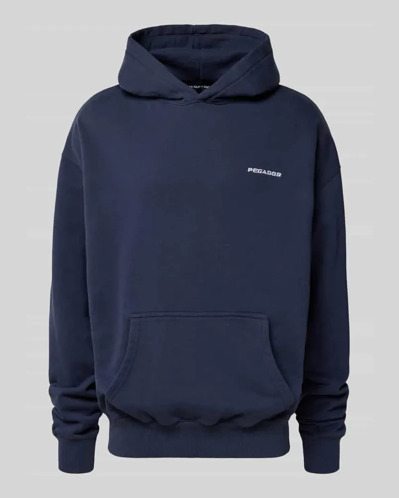 PEGADOR Oversized Hoodie mit Logo-Stitching und Känguru-Tasche 