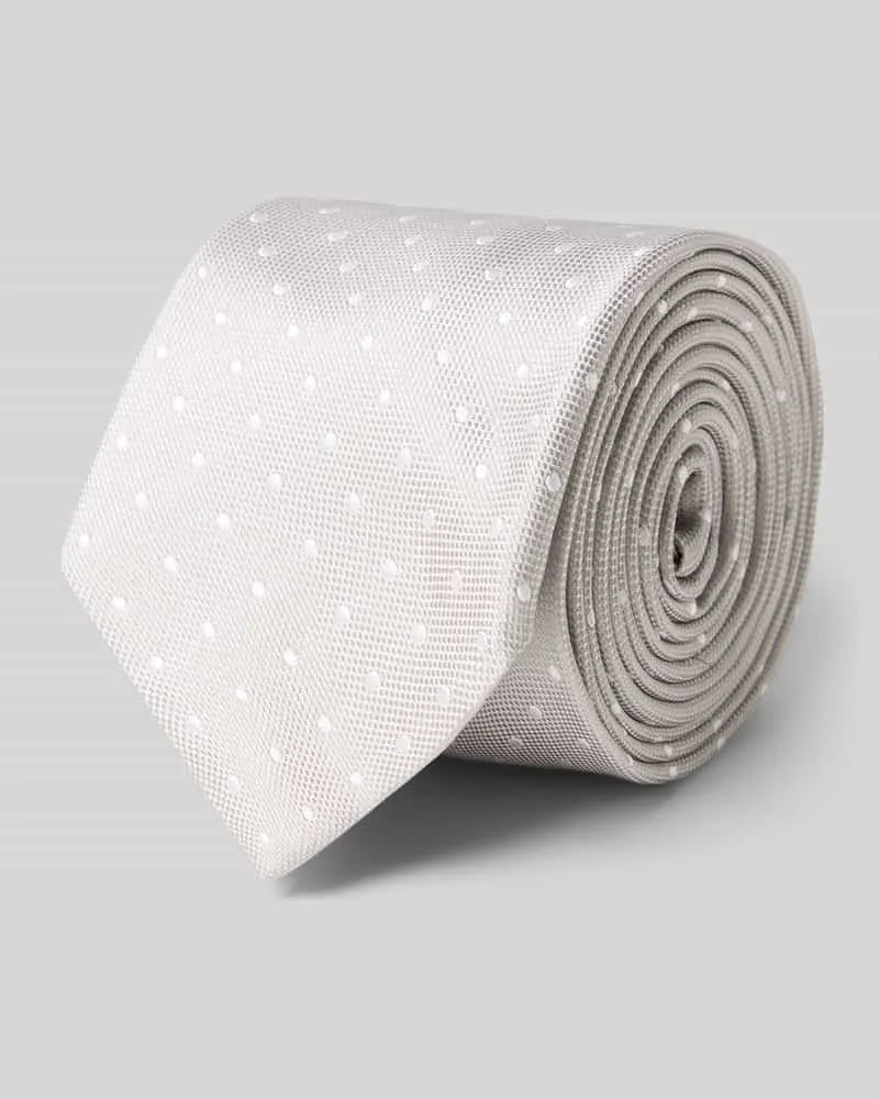 Gierre Milano Seidenkrawatte aus reiner Seide mit Logo-Patch (7,5cm Silber