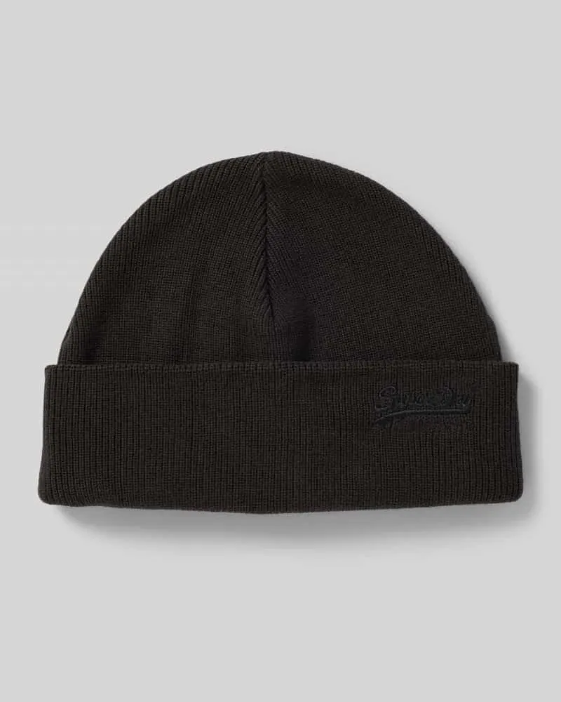 Superdry. Beanie mit breitem Umschlag und Logo-Stitching 