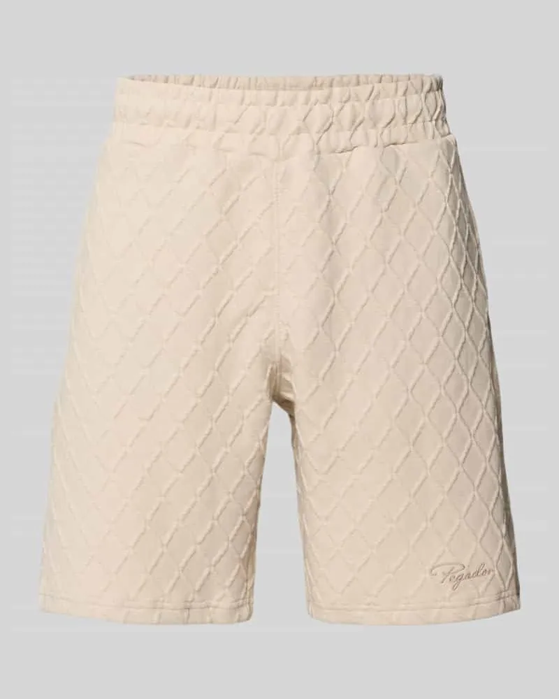 PEGADOR Relaxed Fit Shorts mit Strukturmuster Modell 'Jovren Offwhite